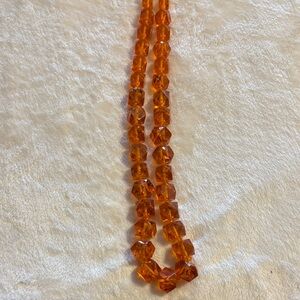 Elegant facet polish amber Beaded Necklace